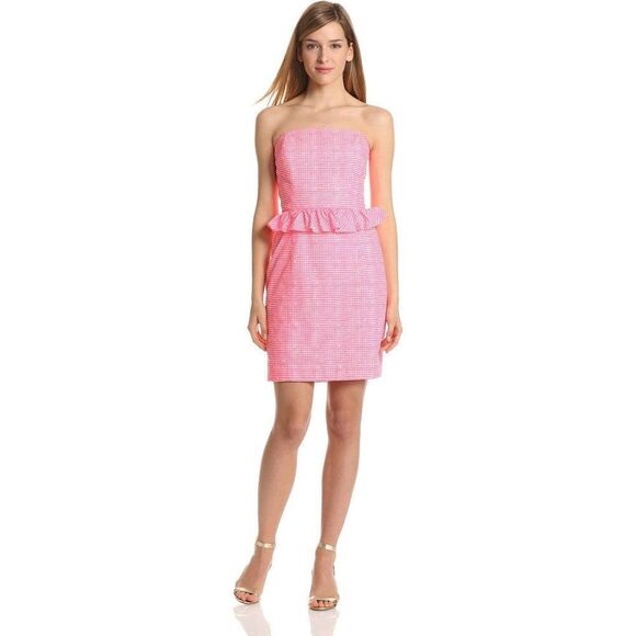 Lilly Pulitzer Fiesta Pink Pretty GignhamâLowe Dress 2 - Picture 1 of 7